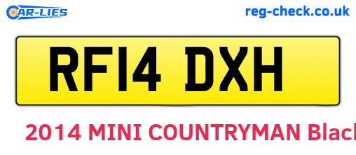 RF14DXH are the vehicle registration plates.