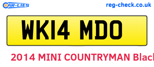 WK14MDO are the vehicle registration plates.