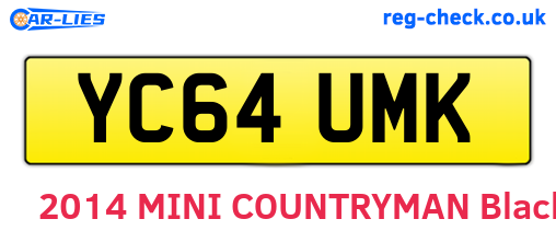 YC64UMK are the vehicle registration plates.