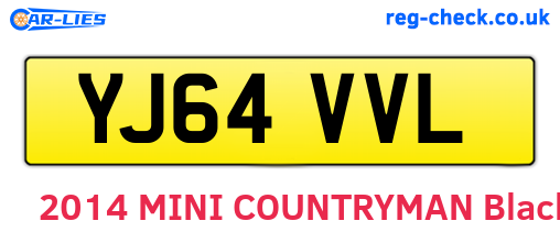 YJ64VVL are the vehicle registration plates.
