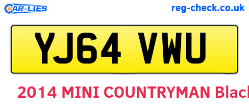 YJ64VWU are the vehicle registration plates.