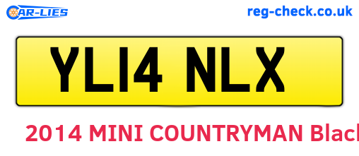 YL14NLX are the vehicle registration plates.
