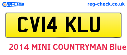 CV14KLU are the vehicle registration plates.