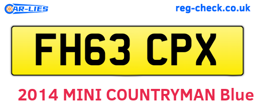 FH63CPX are the vehicle registration plates.