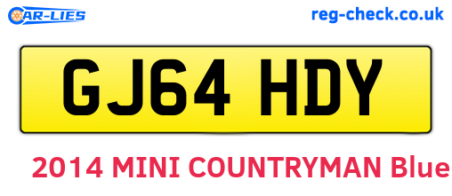 GJ64HDY are the vehicle registration plates.