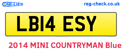 LB14ESY are the vehicle registration plates.