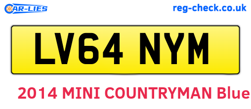 LV64NYM are the vehicle registration plates.