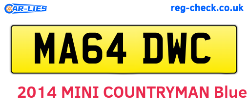 MA64DWC are the vehicle registration plates.