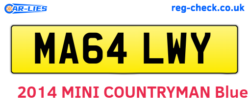 MA64LWY are the vehicle registration plates.
