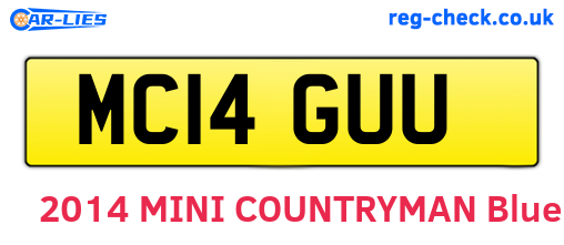 MC14GUU are the vehicle registration plates.