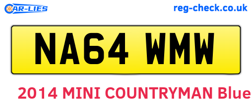 NA64WMW are the vehicle registration plates.