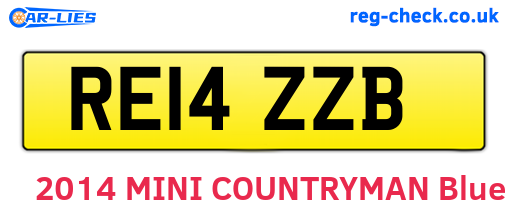 RE14ZZB are the vehicle registration plates.