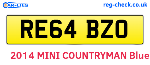 RE64BZO are the vehicle registration plates.