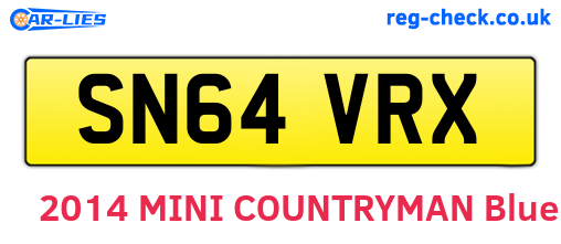 SN64VRX are the vehicle registration plates.