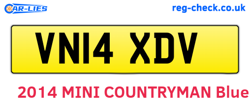 VN14XDV are the vehicle registration plates.