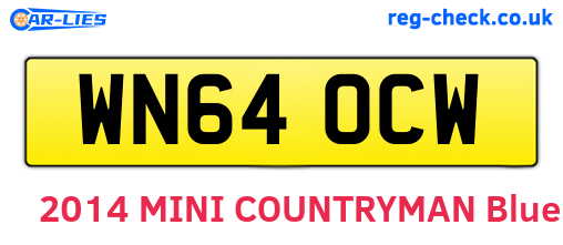 WN64OCW are the vehicle registration plates.