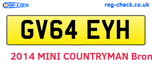 GV64EYH are the vehicle registration plates.