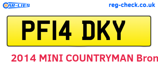 PF14DKY are the vehicle registration plates.