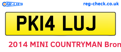 PK14LUJ are the vehicle registration plates.