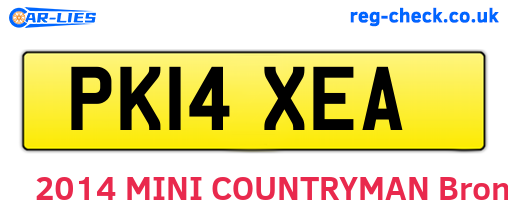 PK14XEA are the vehicle registration plates.