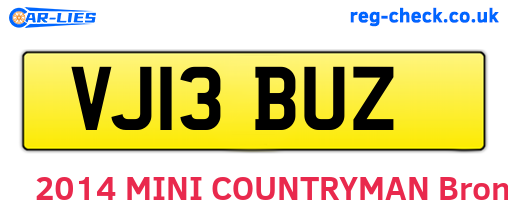 VJ13BUZ are the vehicle registration plates.