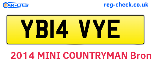 YB14VYE are the vehicle registration plates.