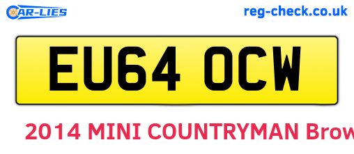 EU64OCW are the vehicle registration plates.