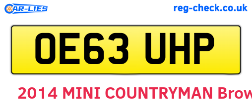 OE63UHP are the vehicle registration plates.