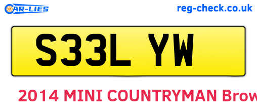 S33LYW are the vehicle registration plates.