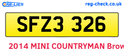 SFZ3326 are the vehicle registration plates.