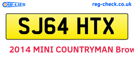 SJ64HTX are the vehicle registration plates.