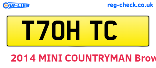 T70HTC are the vehicle registration plates.