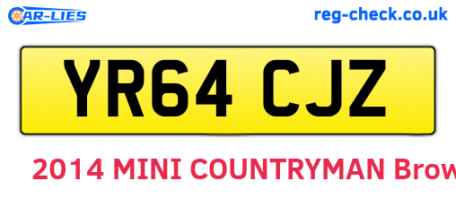 YR64CJZ are the vehicle registration plates.