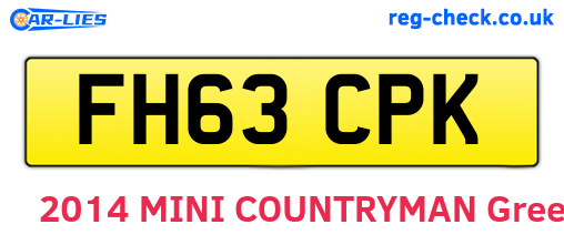 FH63CPK are the vehicle registration plates.