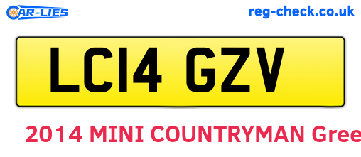 LC14GZV are the vehicle registration plates.