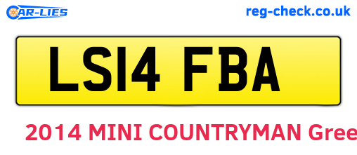 LS14FBA are the vehicle registration plates.