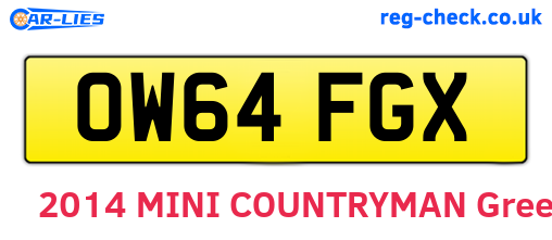OW64FGX are the vehicle registration plates.