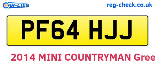 PF64HJJ are the vehicle registration plates.