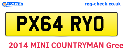 PX64RYO are the vehicle registration plates.