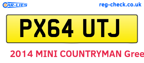 PX64UTJ are the vehicle registration plates.