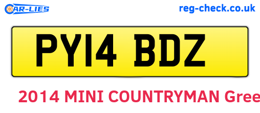 PY14BDZ are the vehicle registration plates.