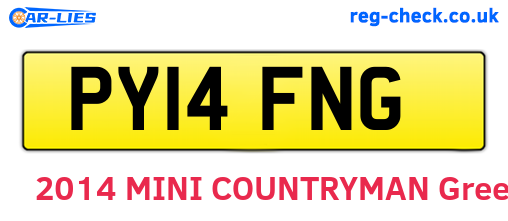 PY14FNG are the vehicle registration plates.
