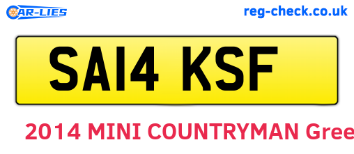 SA14KSF are the vehicle registration plates.
