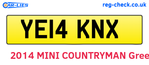 YE14KNX are the vehicle registration plates.