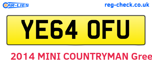 YE64OFU are the vehicle registration plates.