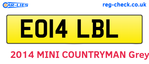 EO14LBL are the vehicle registration plates.