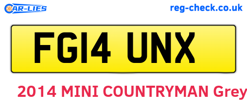 FG14UNX are the vehicle registration plates.