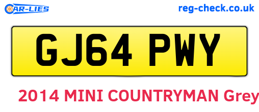 GJ64PWY are the vehicle registration plates.