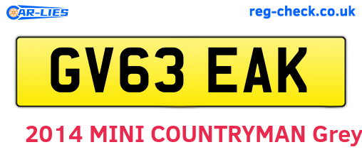 GV63EAK are the vehicle registration plates.