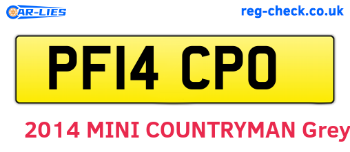 PF14CPO are the vehicle registration plates.
